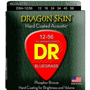 DR DRAGON SKIN - struny do gitary akustycznej, Coated Phosphor Bronze, Bluegrass, .012-.056