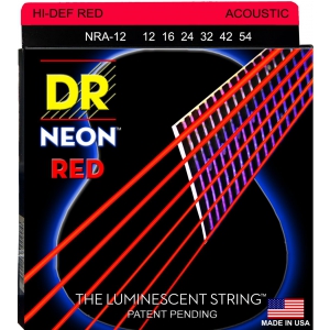 DR NEON Hi-Def Red - struny do gitary akustycznej, Coated, Medium, .012-.054