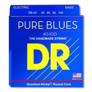 DR PURE BLUES - struny do gitary basowej, 4-String, Light, .040-.100