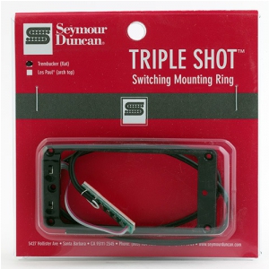 Seymour Duncan STS 1S BLK Triple Shot, Switching Mounting Ring Set, Flat/Trembucker - Black
