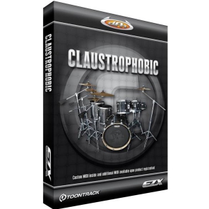 Toontrack EZX Claustrophobic biblioteka brzmie� [EZdrummer, Superior Drummer], Sontronics  [zestaw mikrofon�w] i Evans [naci�gi], reprezentatywne dla produkcji RnB, HipHop i Pop, presety przygotowali STS 9, Richard Devine, DJ Amplive, sub-ID