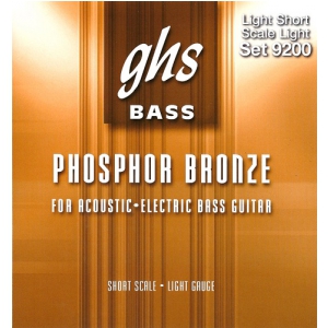 GHS Phosphor Bronze - Acoustic-Electric Bass String Set, Light, .040-.096, Short Scale