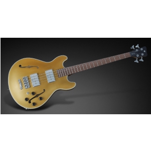 RockBass Star Bass 4-String, Solid Gold Metallic High Polish, Fretted - Medium Scale gitara basowa