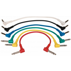 RockCable Multicolored Patch Cables    -    15 cm    -    Angled Plug    -    Six Pack