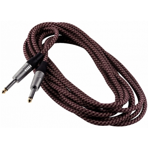 RockCable kabel instrumentalny - straight TS (6.3 mm / 1/4), braided cloth mantle, beige - 6 m / 19.7 ft.