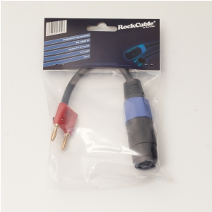 RockCable przewd gonikowy - SpeakON (2-pin) to Banana Plug (4 mm) - 20 cm / 7 7/8