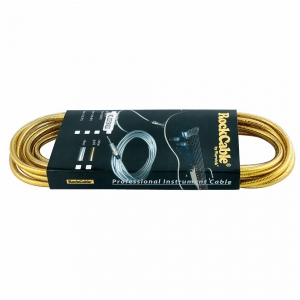 RockCable kabel instrumentalny - straight TS (6.3 mm / 1/4), gold - 5 m / 16.4 ft.