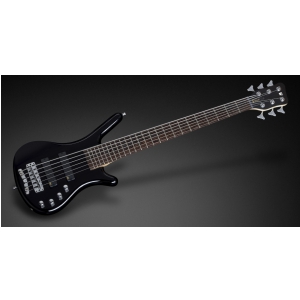 RockBass Corvette Basic 6-String, Black Solid High Polish, Active, Fretted gitara basowa
