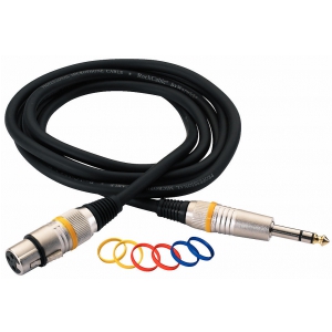 RockCable przewd mikrofonowy  - XLR (female) / TRS Plug (6.3 mm / 1/4), color coded - 6 m / 19.7 ft.