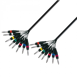 Adam Hall Cables K3 L8 VV 0300 - Kabel Multicore 8 x jack stereo 6,3 mm - 8 x jack stereo 6,3 mm, 3 m