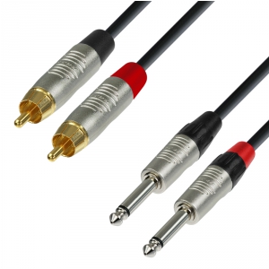 Adam Hall Cables K4 TPC 0600 - Kabel audio REAN 2 x cinch mskie - 2 x jack mono 6,3 mm, 6 m