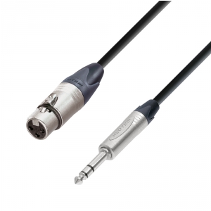 Adam Hall Cables K5BFV0300 - przewd mikrofonowy Neutrik XLR eskie - jack stereo 6,3 mm, 3 m