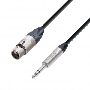 Adam Hall Cables K5 BFV 0500 - przewd mikrofonowy Neutrik XLR eskie - jack stereo 6,3 mm, 5 m