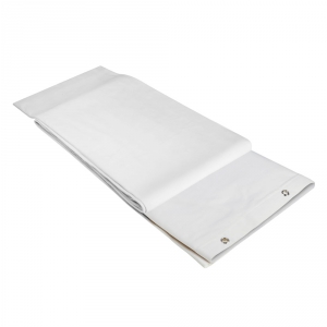 Adam Hall Accessories 0151 X 35 WH - Molton dekoracyjny B1 z oksydowanymi oczkami, obrębiony, 3 x 5 m, biały