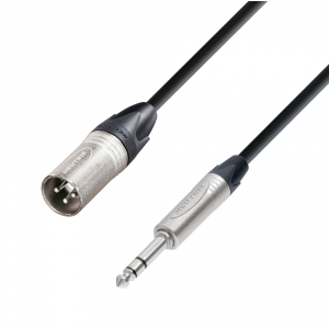 Adam Hall Cables K5 BMV 1000 - przewd mikrofonowy Neutrik XLR mskie - jack stereo 6,3 mm, 10 m