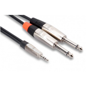 Hosa HMP-010Y kabel PRO TRS 3.5mm - 2 x TS 6.35mm, 3m