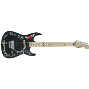 Charvel Warren DeMartini USA Signature Frenchie, Maple Fingerboard, Gloss Black with Frenchie Graphic gitara elektryczna