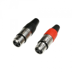Adam Hall Connectors 7907 - Zcze wtyczkowe XLR do kabla, 3-stykowe XLR, eski, Para czerwony / czarny