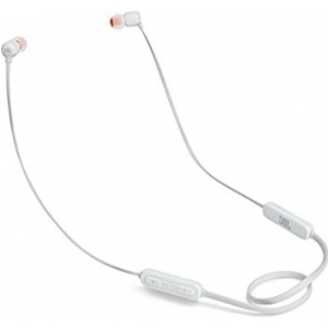 JBL T110BT, białe słuchawki dokanałowe bluetooth z uniwersalnym sterowaniem