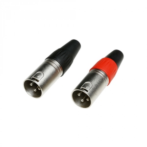 Adam Hall Connectors 7906 - Zcze wtyczkowe XLR do kabla, 3-stykowe XLR, mskie, Para czerwony / czarny