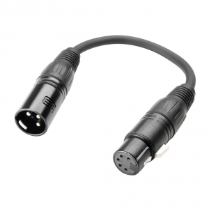 Adam Hall Cables K3 DHM 0020 - Adapter DMX 5-stykowe XLR eskie - 3-stykowe XLR mskie, 0,2 m