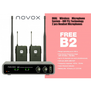 Novox Free B2 mikrofon bezprzewodowy podwójny nagłowny