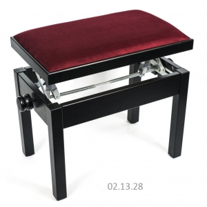 MStar Sonata �awa do pianina, kolor: czarny mat, siedzisko bordo welur