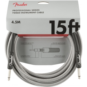 Fender Professional Series Instrument Cable 15′ White Tweed  kabel gitarowy