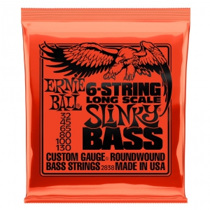 Ernie Ball 2838 NC 6′s Slinky Bass struny do gitary basowej 32-130