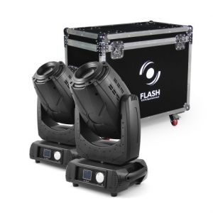 Flash 2x 3R Moving Head 3in1 BEAM+SPOT+WASH, ZOOM + case - zestaw 2 głowic w skrzyni transportowej B-stock
