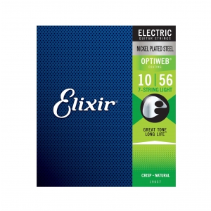 Elixir 19057 Optiweb Light struny do gitary elektrycznej 10-56 7-strunowej