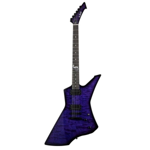 LTD SNAKEBYTE Baritone gitara elektryczna barytonowa Sea Thru Purple Sunburst QM Limited Edition, sygnatura James Hetfield