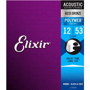Elixir 11050 PW Light 80/20 Bronze struny do gitary akustycznej 12-53