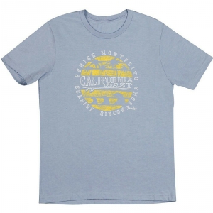 Fender Cali Coastal Yellow Waves Men′s Tee, Blue, S koszulka