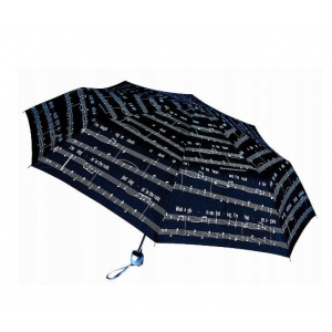 Zebra Music Parasol skadany ″Singing in the rain″, czarny