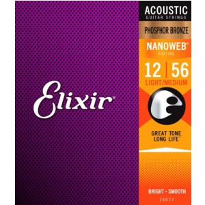 Elixir 16077 Phosphor Bronze Light Medium NW struny do gitary akustycznej 12-56