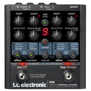 TC electronic NM-1 Nova Modulator efekt gitarowy, 2-kanaowy procesor, 7 algorytmw modulacyjnych studyjnej jakoci [chorus, flanger, phaser, tremolo, vibrato], 9 presetw, synchronizacja LFO, Tap Tempo