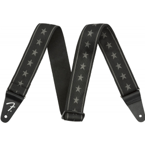 Fender Nylon Stars and Stripes Strap, Black/Grey pasek
