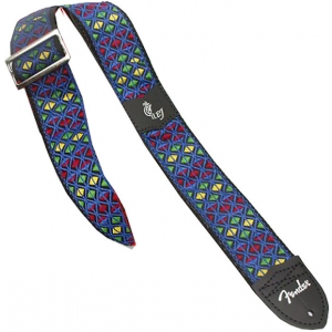 Fender Eric Johnson ″The Walter″ Signature Strap, Blue with Multi-Colored Triangle Pattern