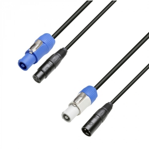 Adam Hall Cables 8101 PSDT 0150 - Wejcie Power Twist i XLR eskie na wyjcie Power Twist i XLR mskie 1.5 m