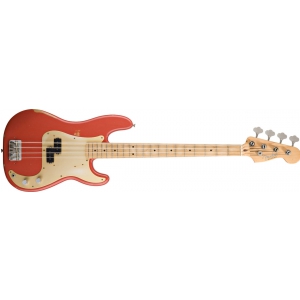 Fender Road Worn ′50s Precision Bass Maple Fingerboard, Fiesta Red gitara basowa