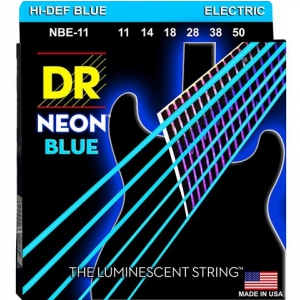 DR NBE 11 NEON BLUE struny do gitary elektrycznej neonowe, niebieskie 11-50