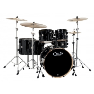 PDP by DW Drum set Concept Maple, Red to Black Sparkle Fade