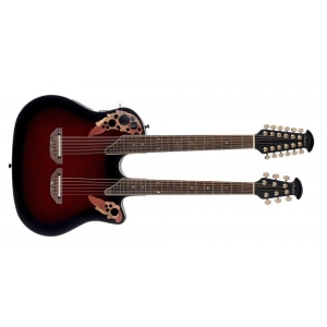 Ovation CSE225-RRB Elite Double Neck Super Shallow Ruby Red Burst Gitara elektroakustyczna