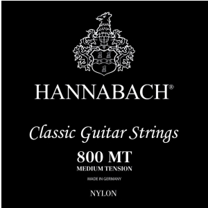 Hannabach (652379) E800 MT struny do gitary klasycznej (medium) - Komplet 3 strun Diskant