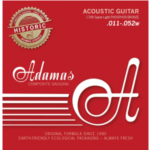 Adamas (664560) Phosphor Bronze Historic Reissue, struny do gitary akustycznej - Super-Light .011-.052
