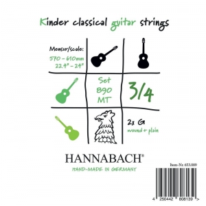 Hannabach (653081) 890 MT struna do gitary klasycznej 3/4, menzura 57-61cm (medium) - E1