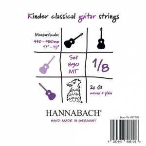 Hannabach (653059) 890 MT struny do gitary klasycznej 1/8, menzura 44-48cm (medium)