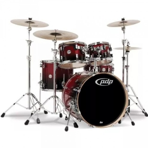 PDP by DW Shell set Concept Maple, Red to Black Sparkle Fade zestaw perkusyjny