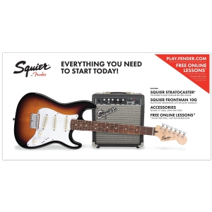 Fender Strat SS Pack, Rosewood Fingerboard, Brown Sunburst, 230V UK zestaw